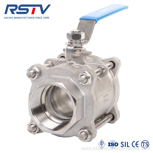 1000WOG 3PC Stainless Steel Floating Full Port Ball Valve